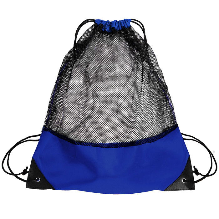 Рюкзак мешок с укреплёнными уголками Mesh, синий*41 см, полиэстер 210D