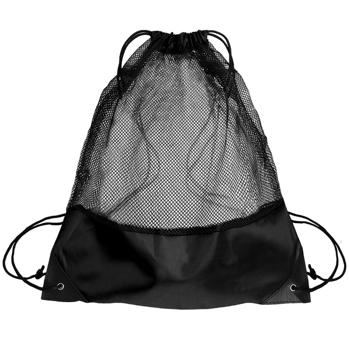 Рюкзак мешок с укреплёнными уголками Mesh, чёрный*41 см, полиэстер 210D