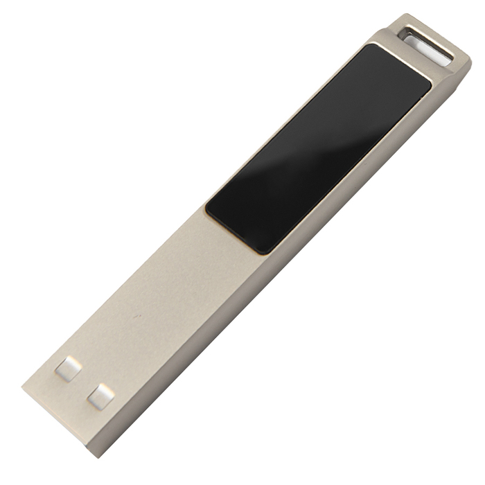 USB flash-карта LED с белой подсветкой (32Гб), серебристая,6х1,2х0,45 см, металл