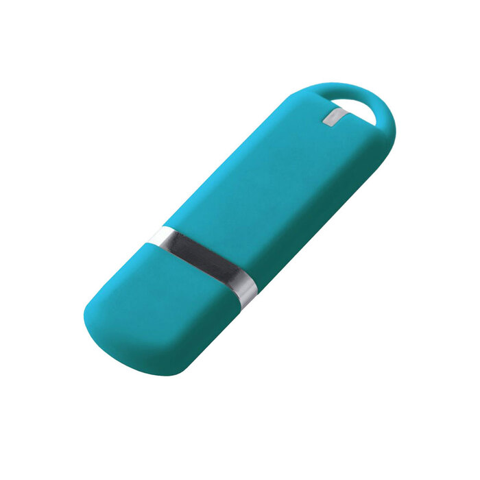 USB-флешка на 64 ГБ 3.0 USB, с покрытием soft-touch, голубой