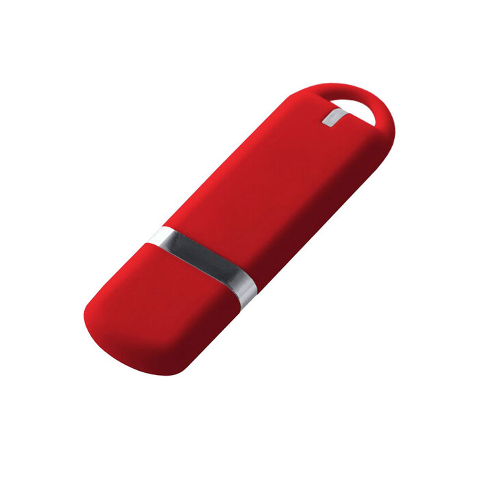 USB-флешка на 2 ГБ с покрытием soft-touch, красный