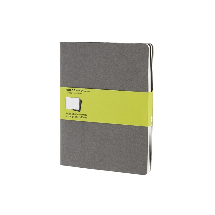 Записная книжка Moleskine Cahier (нелинованный шт.), ХLarge (19х25см), серый
