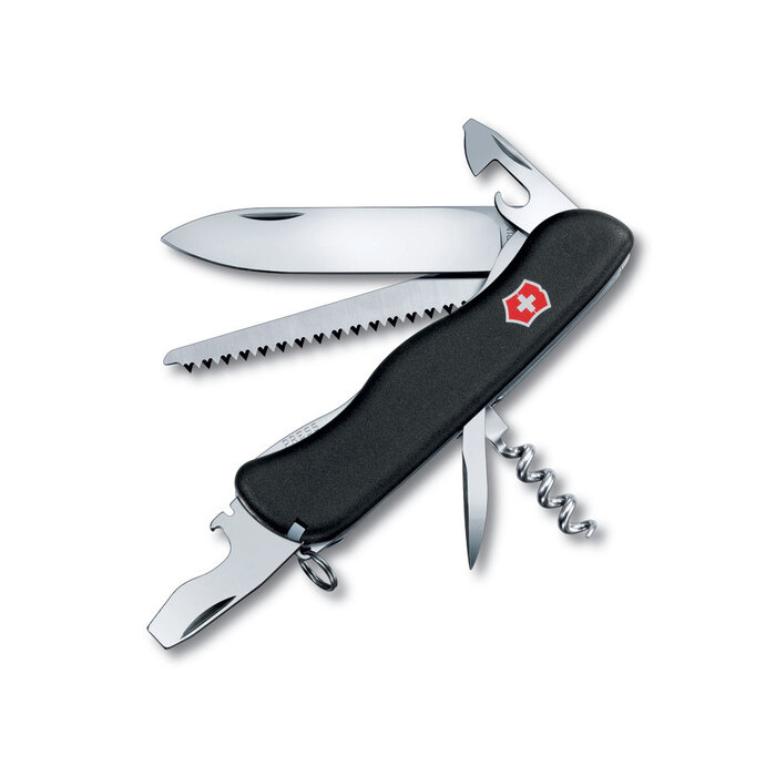 Нож перочинный VICTORINOX Forester мм функций, с фиксатором лезвия, чёрный