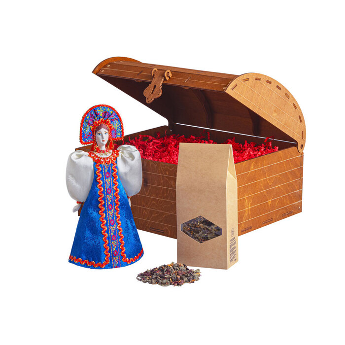 Подарочный набор: кукла фарфоровая, чай 