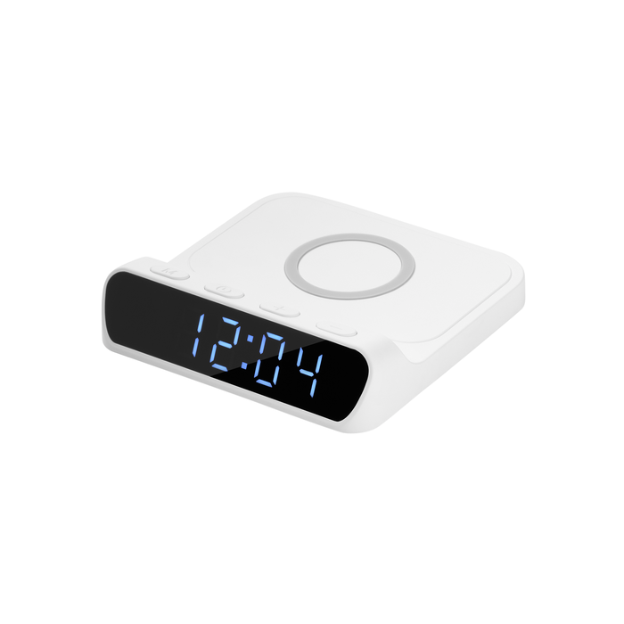 Зарядная станция с часами 15W Ригель (Rigel), белая