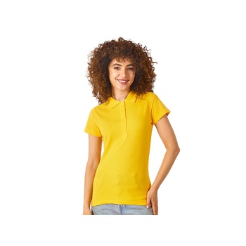 Рубашка поло "First" женская, золотисто-желтый