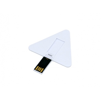 USB-флешка на 16 Гб в виде пластиковой карточки треугольной формы, белый